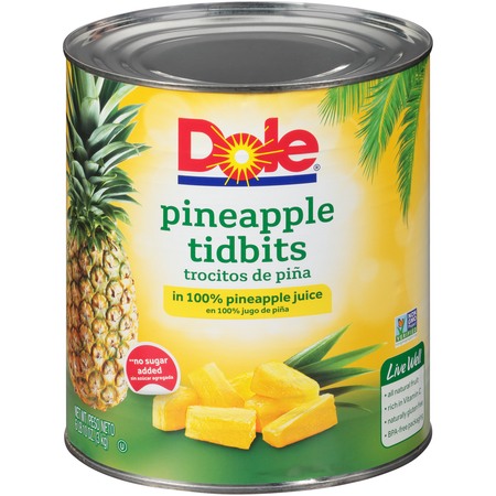 DOLE Dole Pineapple Tidbits In Juice 100 oz. Can, PK6 00553